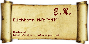 Eichhorn Máté névjegykártya